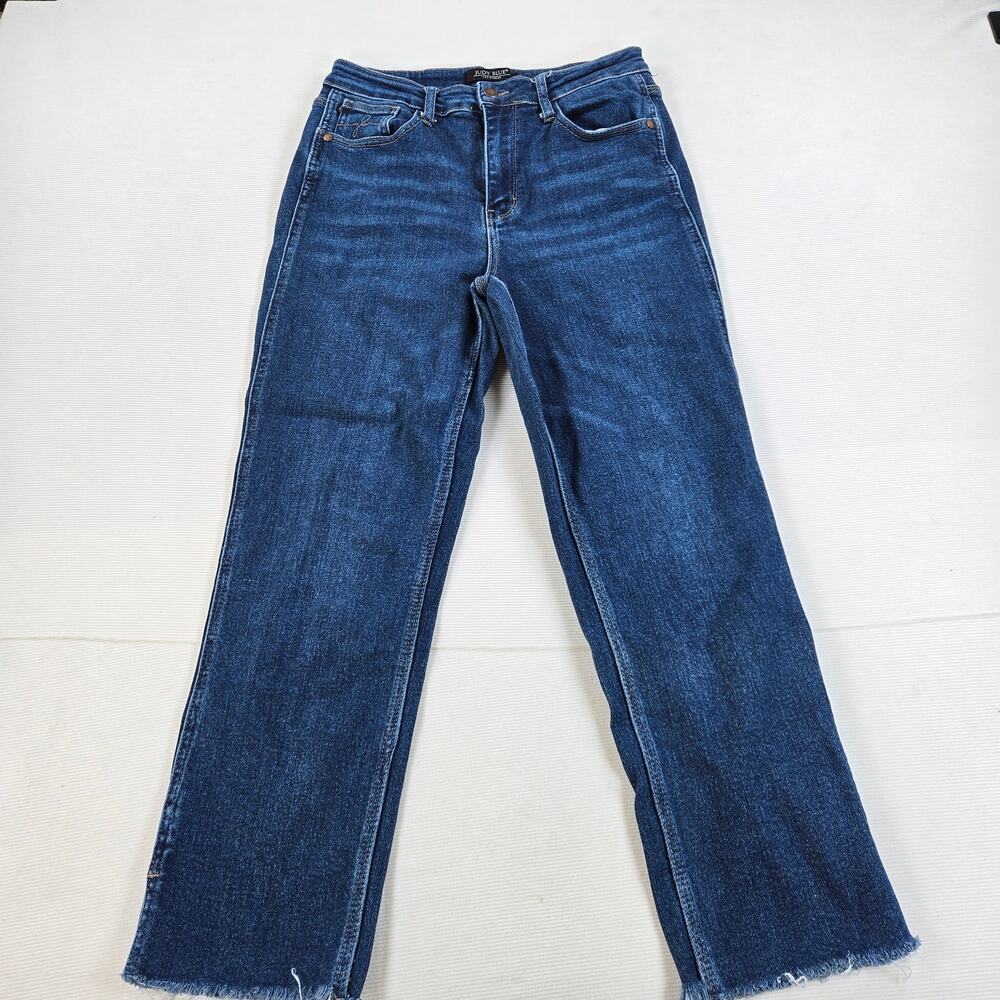Judy Blue High Rise Straight Crop Fit Side Slit Classic Jeans Women's Size 9/29